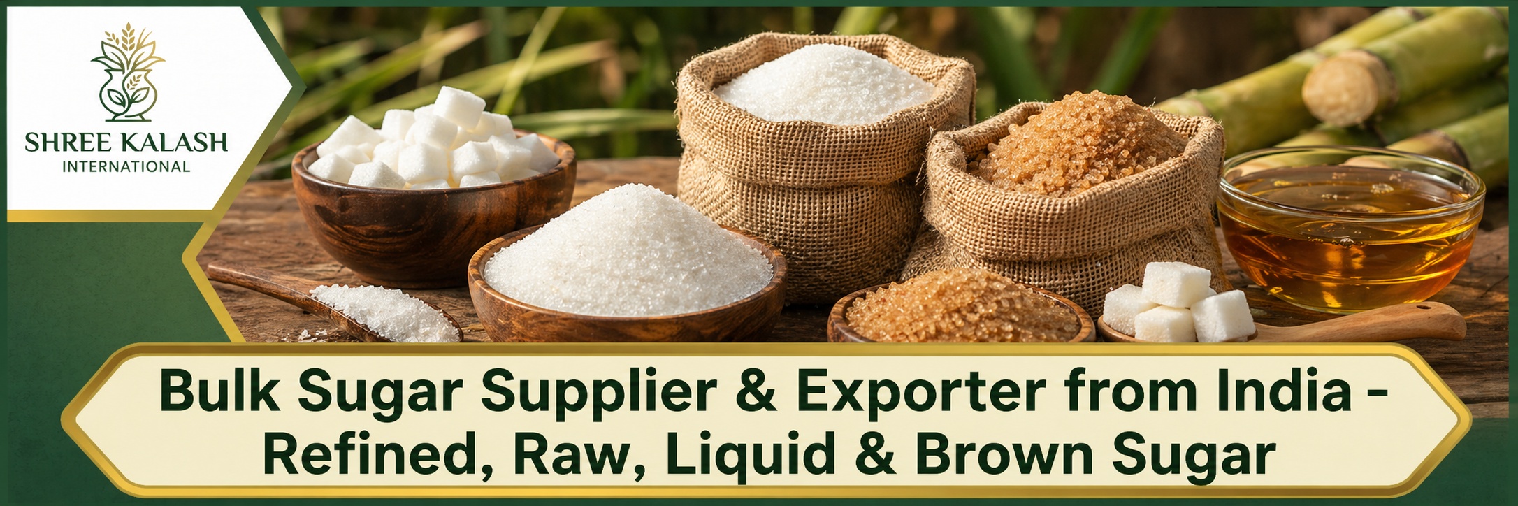 Bulk Sugar Supplier & Exporter from India – Refined, Raw, Liquid & Brown Sugar
